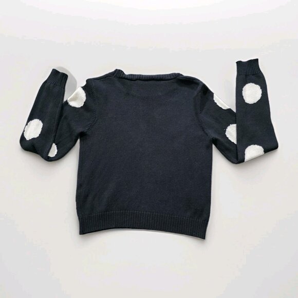 ViCOLO Northland Sweater Womens S/M Black White LS Pullover Italy Cotton Casual - Picture 3 of 14